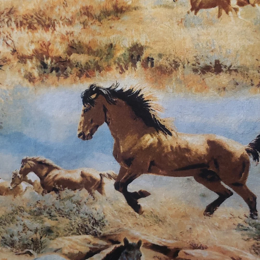 Wild Wings & Persis Clayton Weirs Horse Cotton Flannel Pillowcase